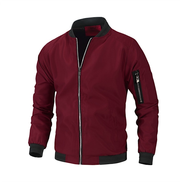Bomberjakke for menn - Varsity Flight Jacket Dark Red 4XL