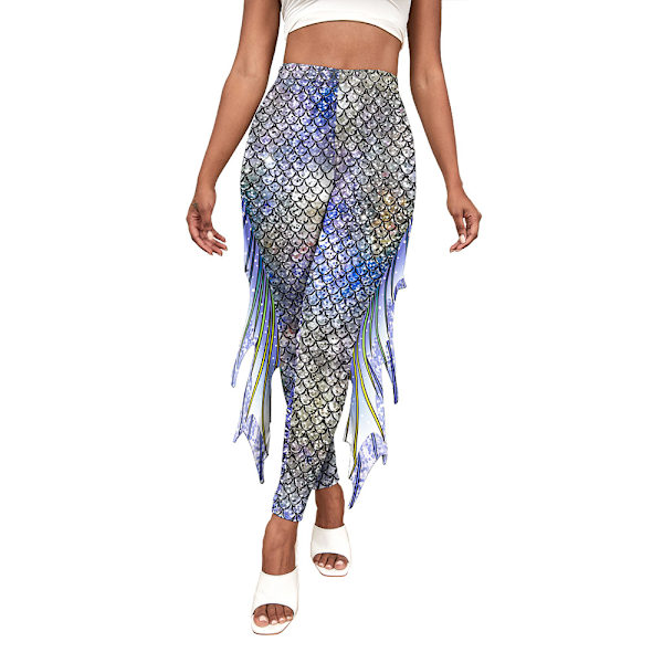 Sjöjungfru Leggings för Kvinnor Fiskfjäll Leggings Style 6 L