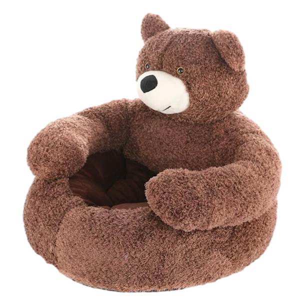 Björnfärgad Halvinklädd Djursäng Coffee 46CM