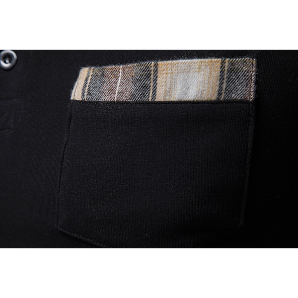 Herrar Långärmad Rutig Patchwork Lapel Casual Skjorta Black L
