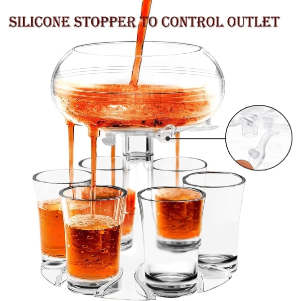 6 Shotsglas Dispenser og Holder, Akryl Transparent