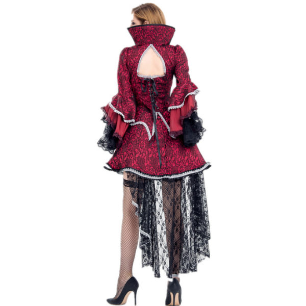 Kvinnors spets genomskinlig jacka klänning Halloween kostym outfit S