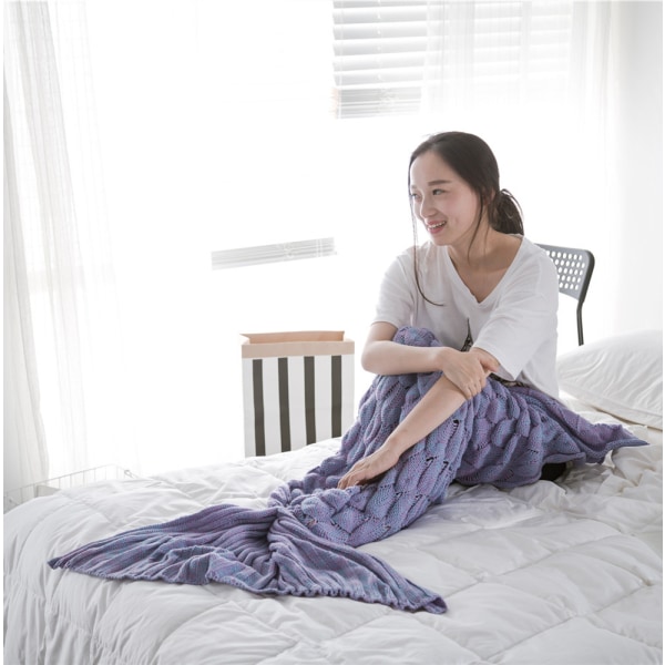 Mermaid Tail Blanket Virkad Mermaid Blanket Purple 60*140cm