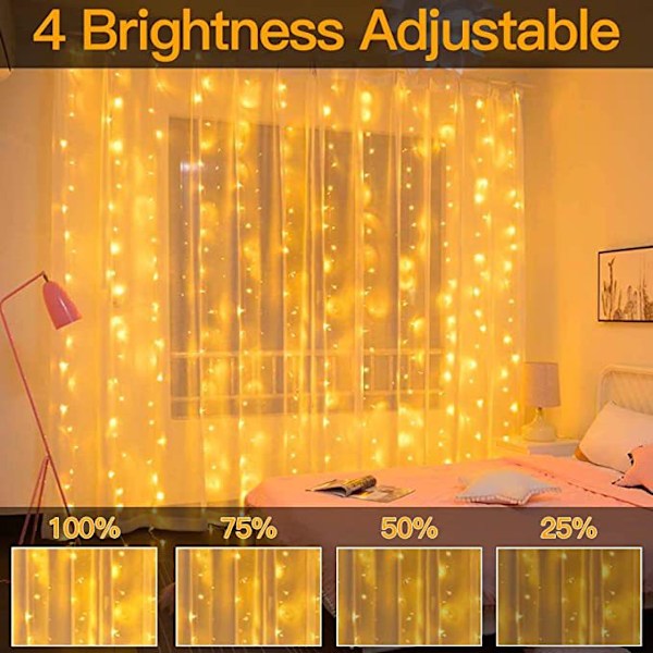 USB-drivna Hängande Fönster-Fairy Lights Warm