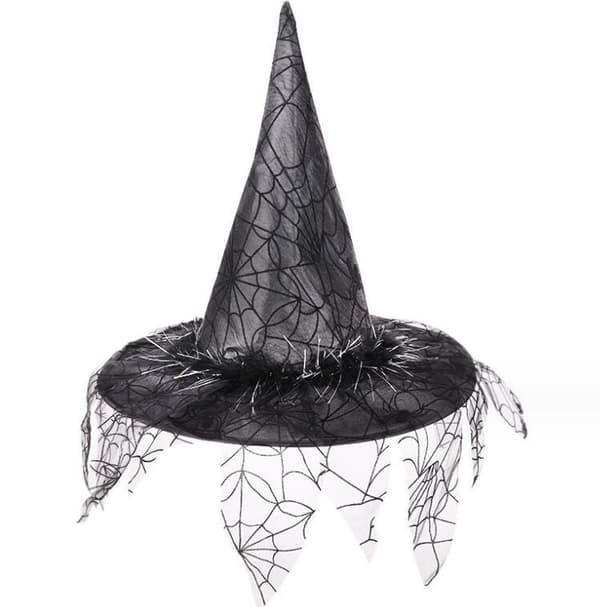 Halloween-hekshatt i netting Black