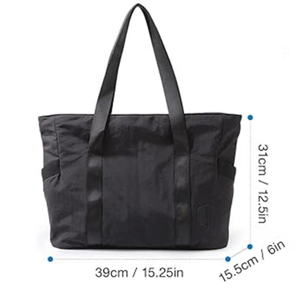 Dame Tote Bag Laptop Tote Bag Yogabag med Yogamat Spenne Black