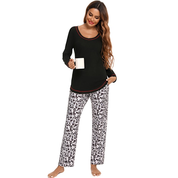 Rutig set för kvinnor Warm Pjs Set black M