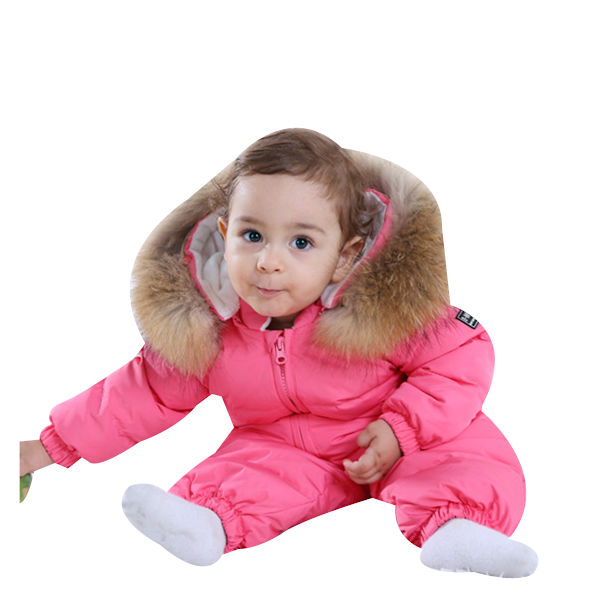 Toddler Baby Flickor Pojkar Kappa Vinter Dun Jumpsuits pink 73cm
