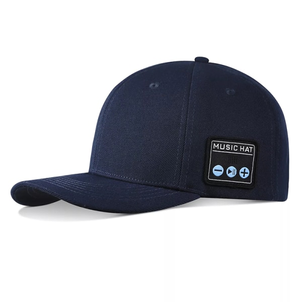 Mössa med Bluetooth högtalare Justerbar Bluetooth hatt Navy blue