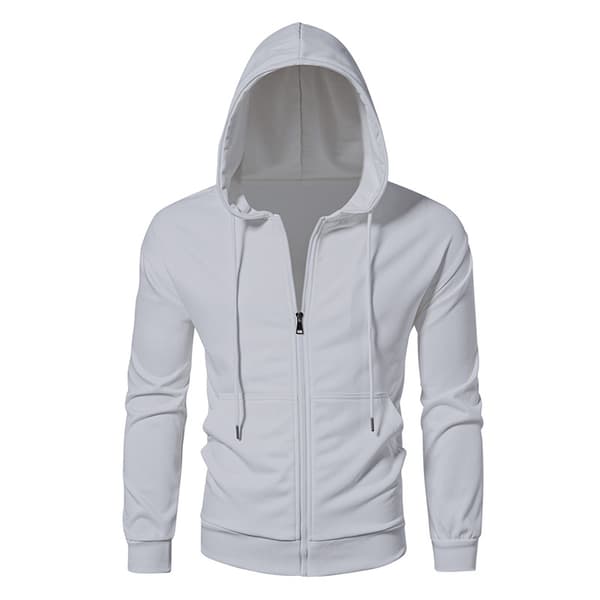 Fleecehettegenser med full glidelås for menn Grey 2XL