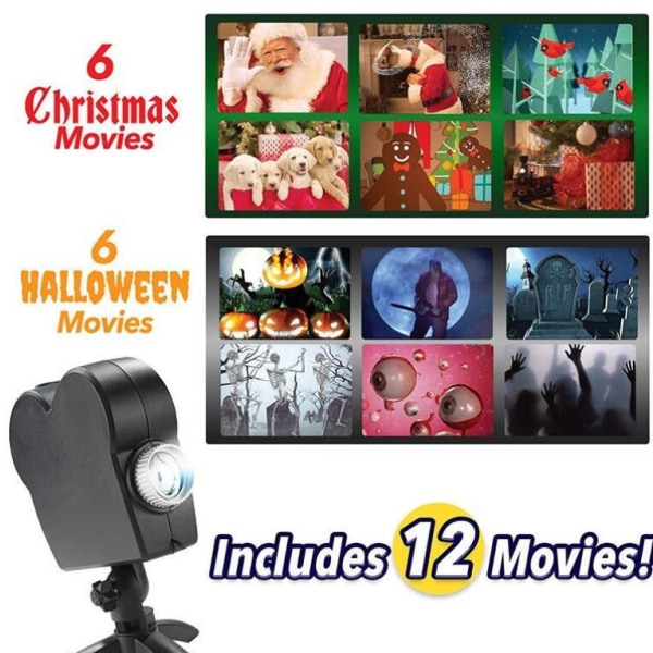 Christmas Halloween Laser Projector 12 Movies Light American Standard