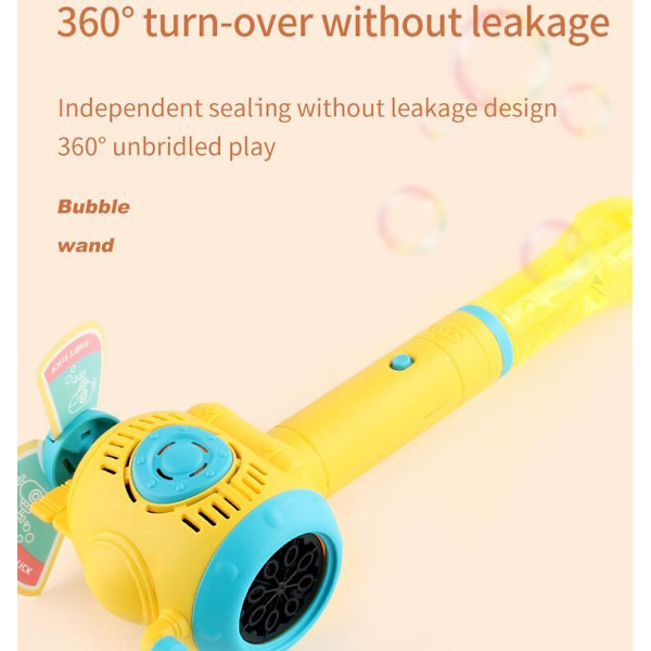 Handhållen 8-håls automatisk bubbelmaskin för barn Yellow