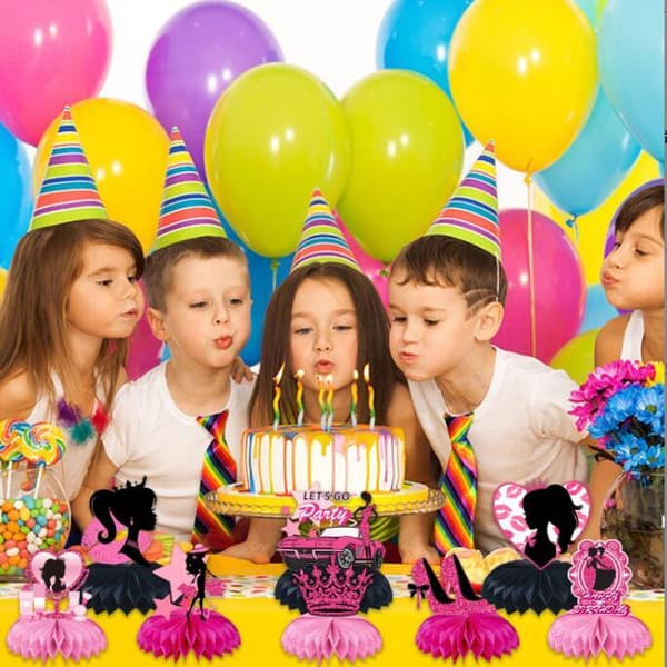 8 stk Rosa Honningkake Bursdagsdekorasjon 8 PCS