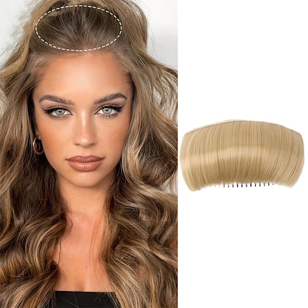 Hårvoluminnlegg med usynlige falske hårklemmer og fluffy puter golden
