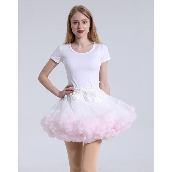 Dam Tutuskjort i Chiffon med Elastisk Midja - Prinsessa Ballet Dans Multi-Lager Color 3