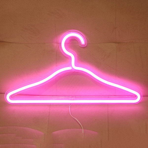 Klädställ Form Neon LED-ljus USB driven nattlampa pink