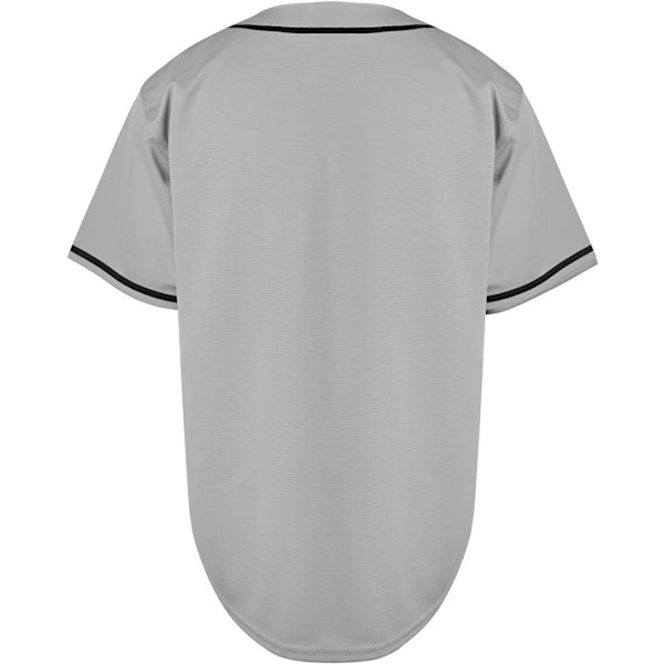 Herr Cardigan Baseball Jersey Kortärmad Sport T-shirt Gray M