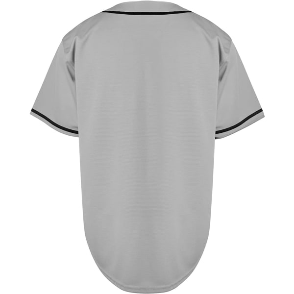 Mænds Cardigan Baseball Jersey Kortærmet Sport T-shirt Gray XL
