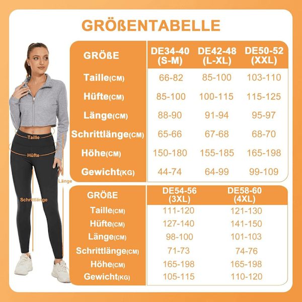 Vintervarme Fleeceforet Leggings til Kvinder Black White S/M