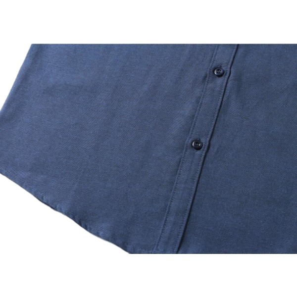 Herrar Casual Skjorta Långärmad Knapp-Ner Oxford Texturerad Klänningsskjorta NAVY L