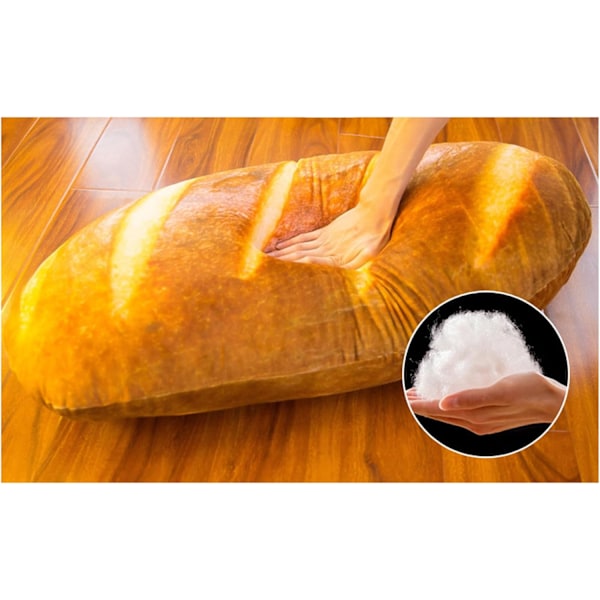 3D-simuloitu leipämuotoinen plushipehmuste, pehmeä voitollinen paahtoleipäruokatyyny 100CM