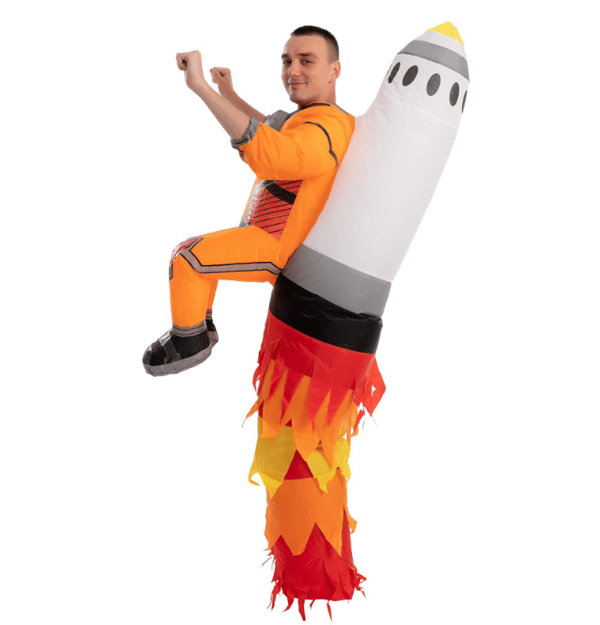 Jet Pack Astronaut uppblåsbar kostym med raketer blue
