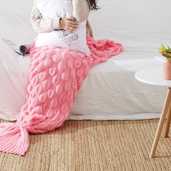 Mermaid Tail Blanket Virkad Mermaid Blanket Pink 90*195cm