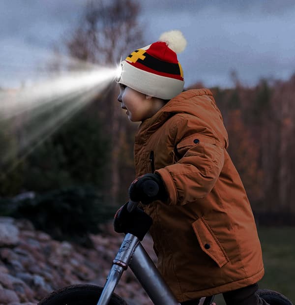 Børne LED Pandelampe Hat Med Lys Red