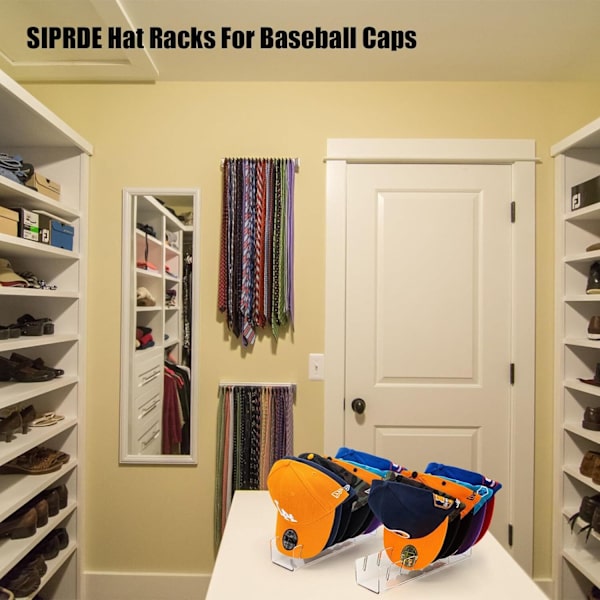 Hatteholder til Baseballkasketter - Display og Organizer - 2-pak white