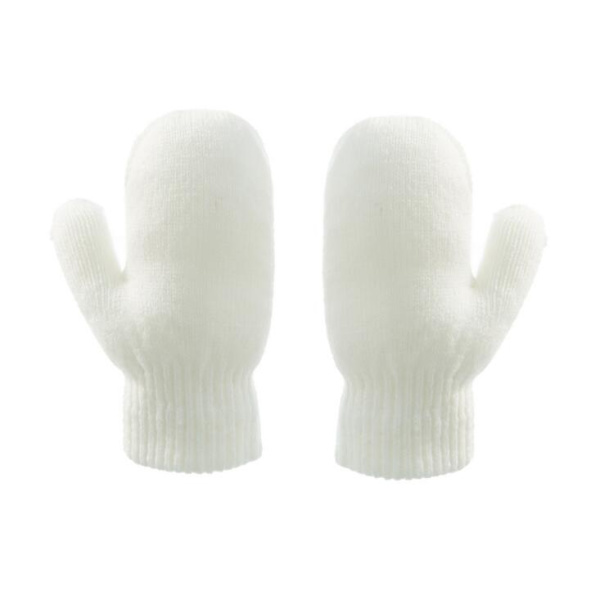 Barn vinter stickade mössa handskar set white