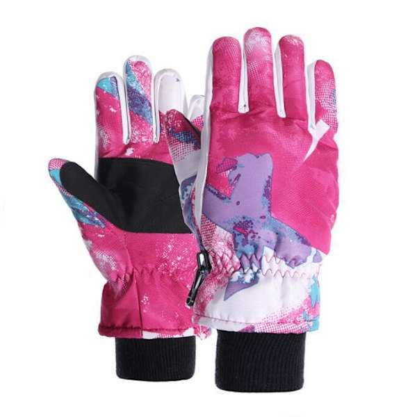 Vattentäta snöhandskar för barn Sportskidhandskar för pojkar, flickor pink