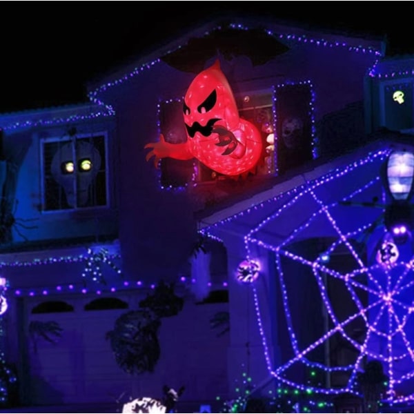 Halloween Oppblåsbare Spøkelse med LED-lys Innendørs eller Utendørs Hagedekor White