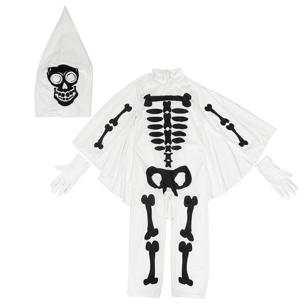 Halloween Skelettdräkter för Flickor och Pojkar White S