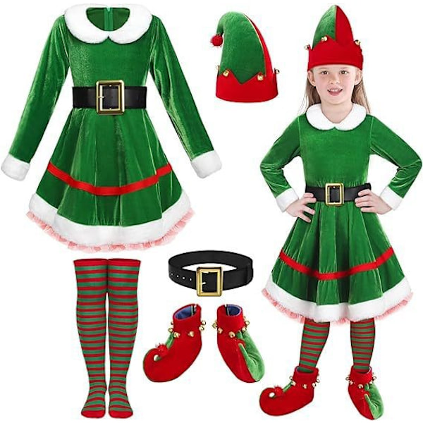 Juldräkter för flickor, Elf-set för barn Nyår Juldräkt 150