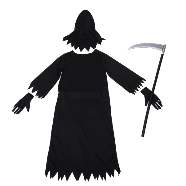 Grim Reaper Halloween Kostume med Glødende Røde Øjne L