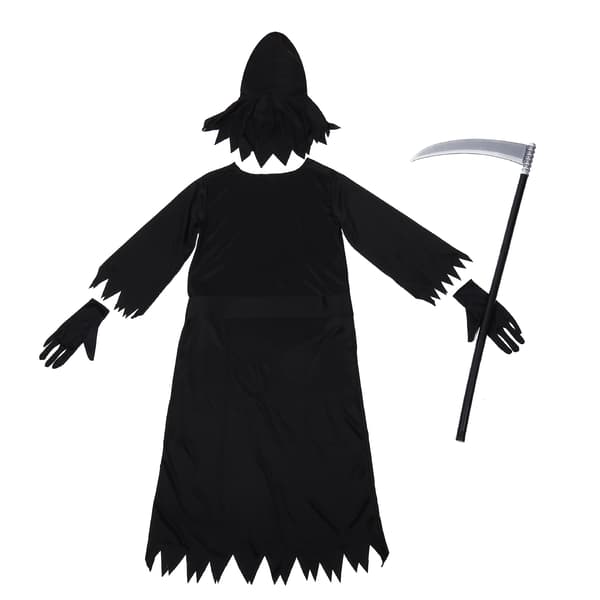 Grim Reaper Halloween-kostym med lysande röda ögon L