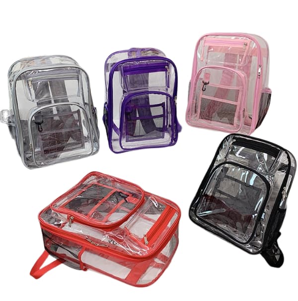 Kraftig tjock PVC transparent ryggsäck pink