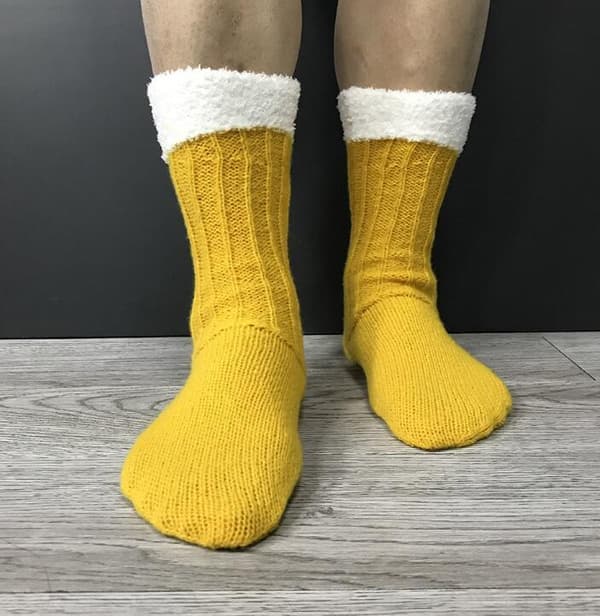 Ölstrumpor Mid Calf Varma Ullstrumpor Yellow