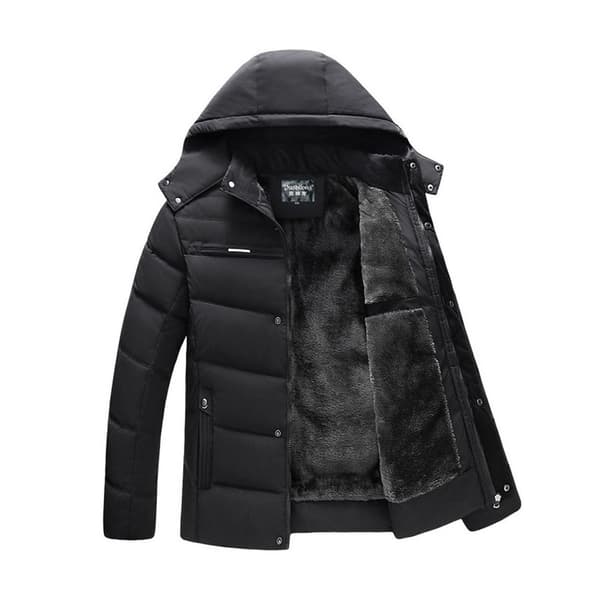 Vintervarm hetteparkas for menn Black S