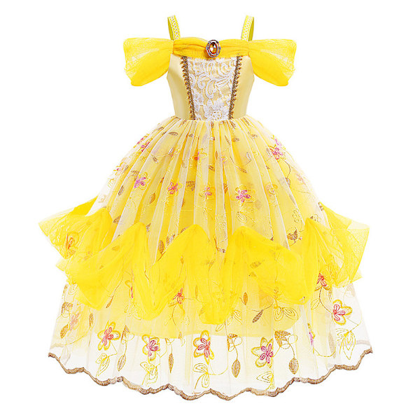 Prinsessklänning för flickor Halloween Cosplay Kostymer Födelsedagsfest Klä upp Kläder 140cm