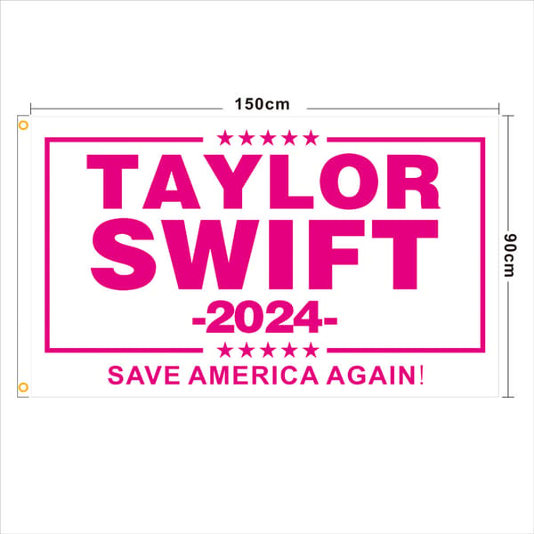Taylor 2024 -lippu 3x5 jalkaa, vaaleanpunainen, muusikkolippu Style 2