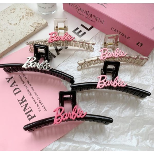 Hårklämmor för kvinnor, stora, med alfabet, hårtillbehör Black Clip Rose Letters