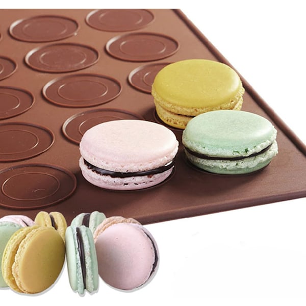 Silikonbakplåtar för Macarons, 2 Icke-Klibbiga Silikonbakplåtar
