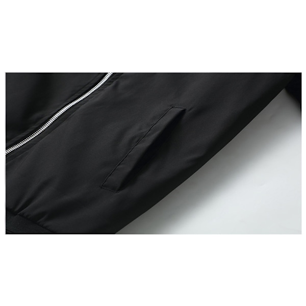 Miesten Bomber-takki Varsity Flight Jacket Black 4XL