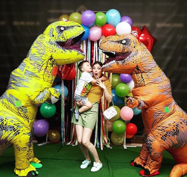 Oppblåsbart Dinosaurkostyme for Voksne, Dinosaur Oppblåsbart Kostyme for Voksne Red