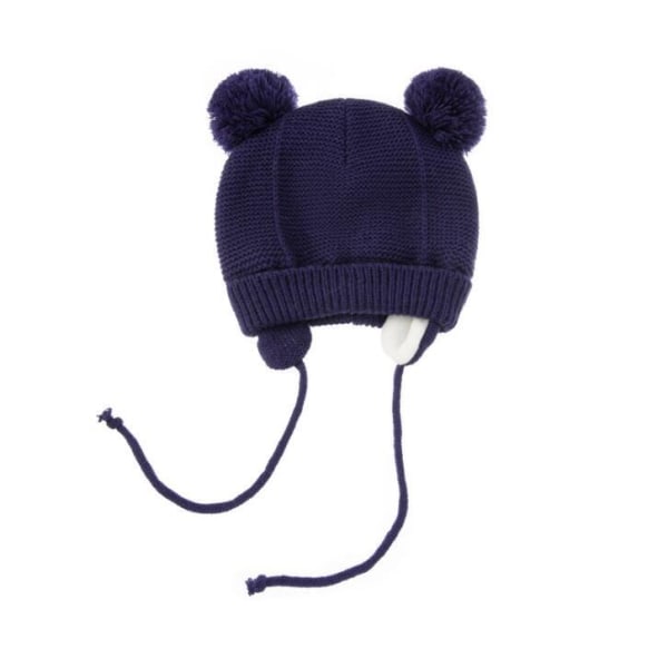 Barn vinter stickade mössa handskar set navy blue