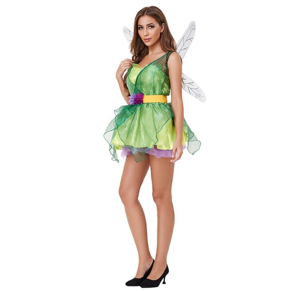 Fe-Kostume til Kvinder Grøn Kjole Halloween Kostumer til Kvinder