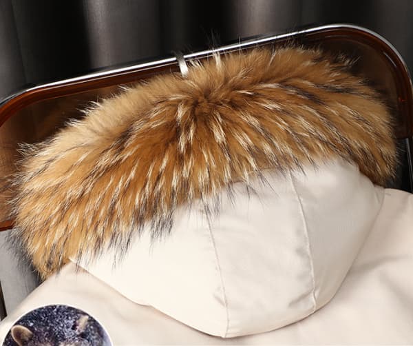 HERR Tjock Vinterjacka, Varm Parka med Huva White L