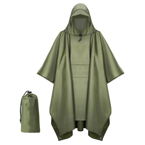 Vuxen utomhus tre-i-ett PU-belagd regnkappa military green 3fc4 | military  green | Fyndiq