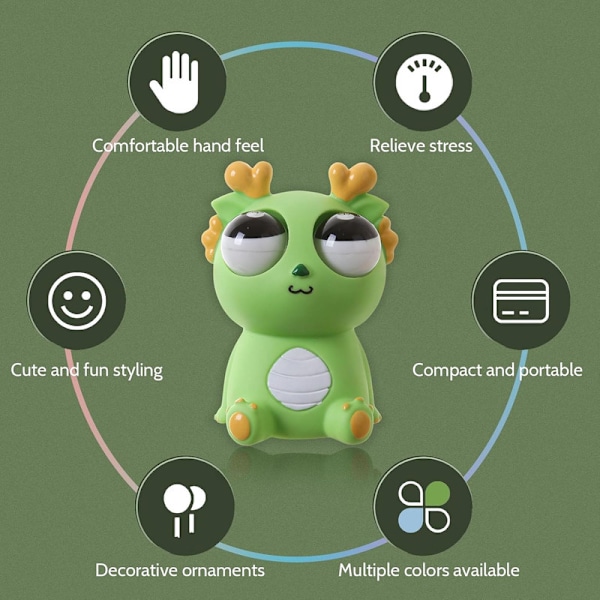 Fidget Pop -lelut, Silmät Ponnahtavat Pehmeät Fidget -lelut Green 2
